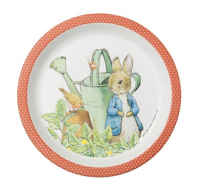 Baby Plate Peter Rabbit Corail