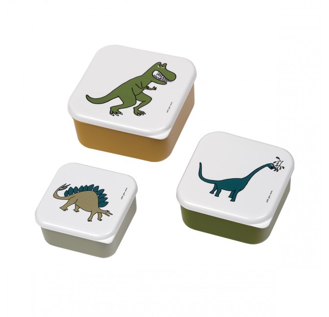 Blue Zoo Little Kid Backpack Lunch Box & Snack Cup Set - Dino