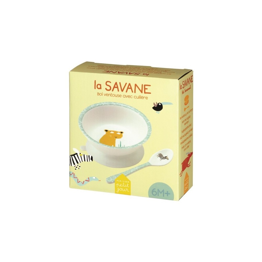 Bowl With Suction Pad And Spoon La Savane